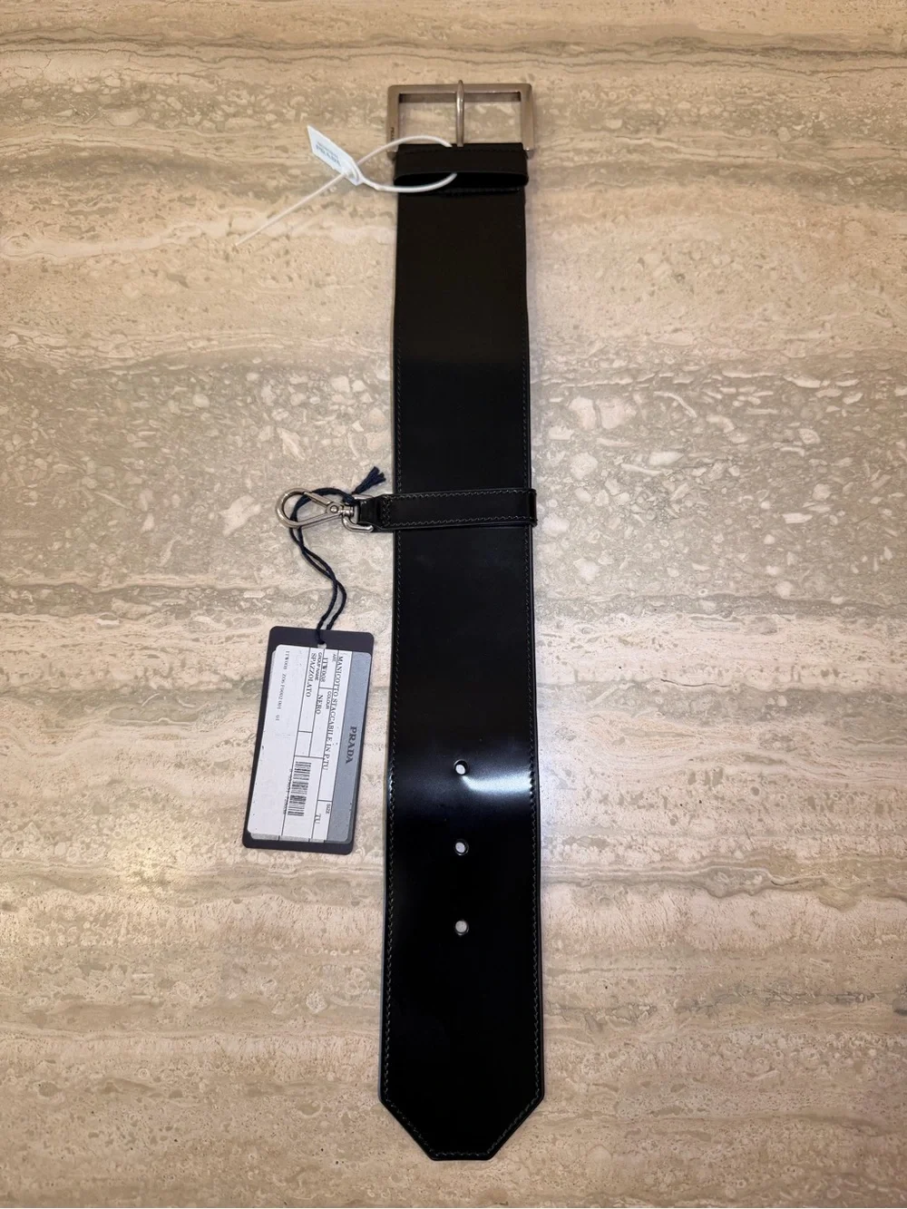Prada Black Leather Wrist Strap Choker Belt Dog Collar - Picture 2 of 13